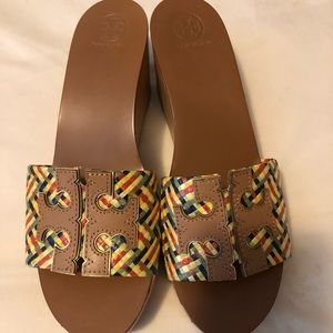 New Tory Burch Ines woven wedge slide 8 1/2